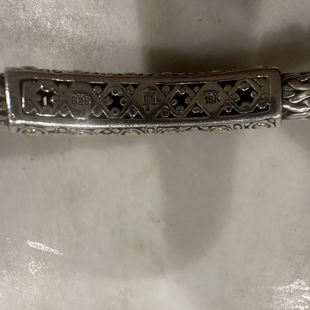 John Hardy Dot Jaisalmer Silver, Pearl and 18k Gold Accented Bracelet - Picture 3 of 5